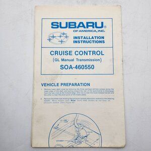 Subaru Cruise Control Installation Instructions Manual SOA-460550